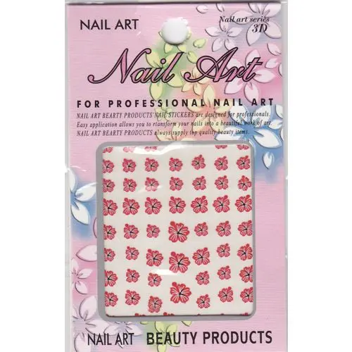 Růžové 3D nálepky, květ ibišku