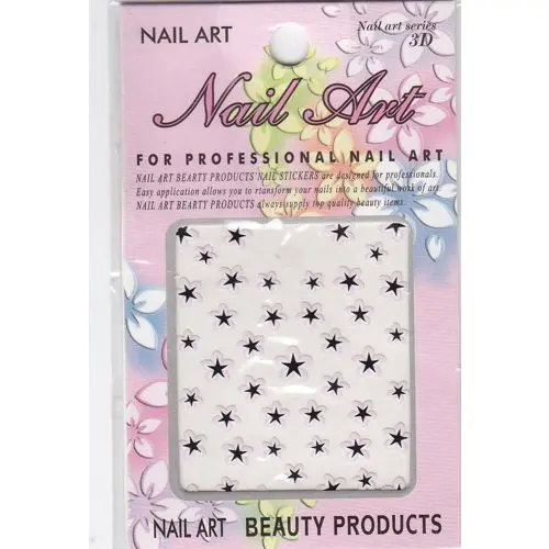 3D nálepky, květy s černou hvězdou