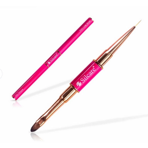 Růžový štětec na akrygel č. 7 plochý/ zdobící 7mm