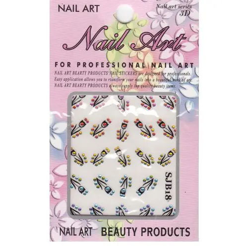 Tulipán s kamínky - černá 3D nálepka