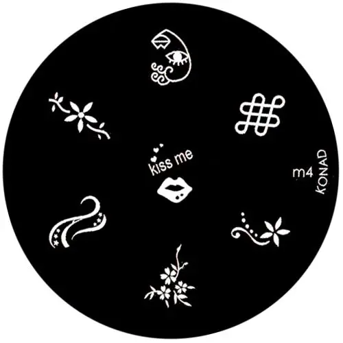 Kovová destička na zdobení nehtů razítkováním, m4