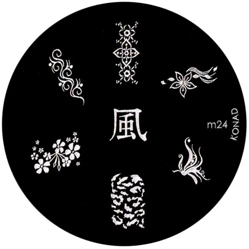 Kovová destička na zdobení nehtů razítkováním, m24