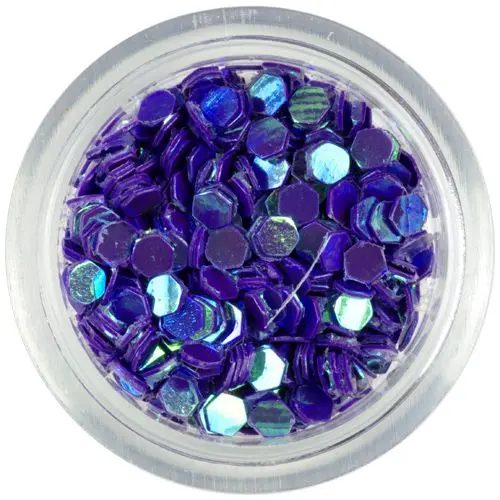 Tmavě fialové šestihrany - 3mm