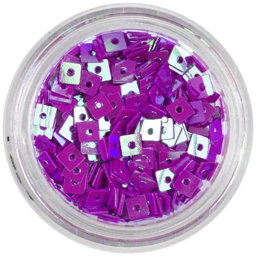 Fuchsiový čtvereček - nail art ozdoba s dírkou