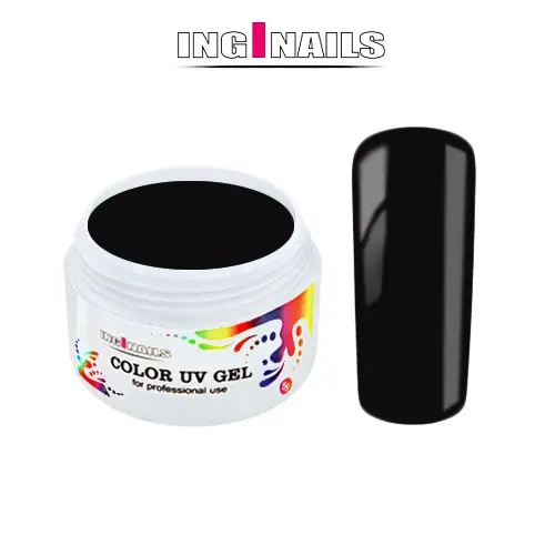 Black - 5g barevný UV gel Inginails