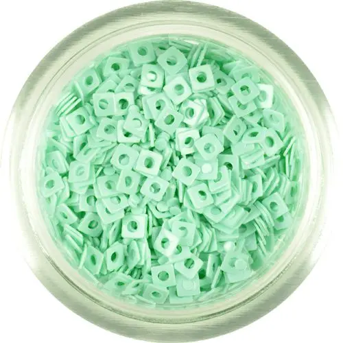 Mátově zelený čtvereček s dírkou