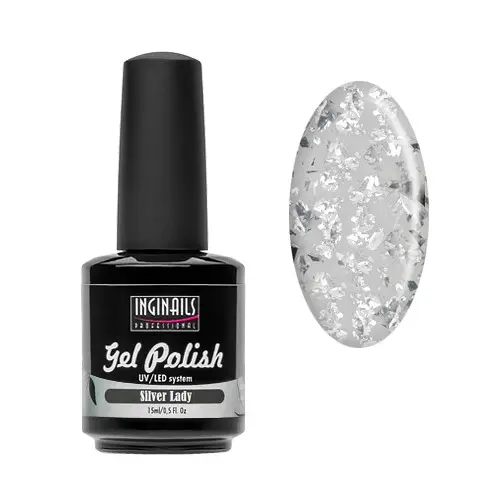 UV gelový lak Inginails Professional 15ml - Silver Lady