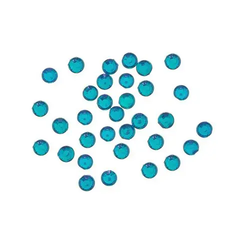 Kamínky kulaté 2mm - tyrkysové, 50ks