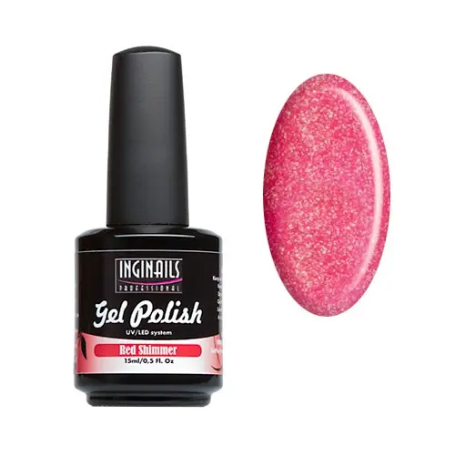 UV gel lak Inginails Professional 15ml - Red Shimmer