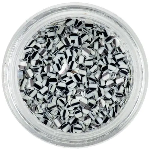 Flitry - bílé, černé proužky, mini