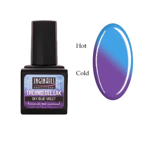 Barevný termo gel lak Inginails Professional - Sky Blue-Violet