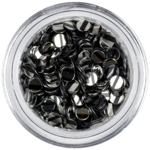 Flitry - stříbrné, černé proužky