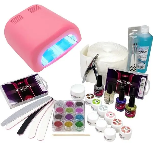 Gelová sada - 3fázový systém, 36W růžová UV lampa