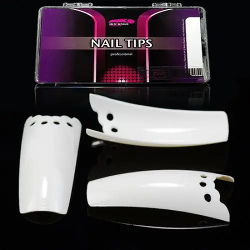 Tipy na nehty Inginails, 100ks box - Lace Channel White, mix 1-10