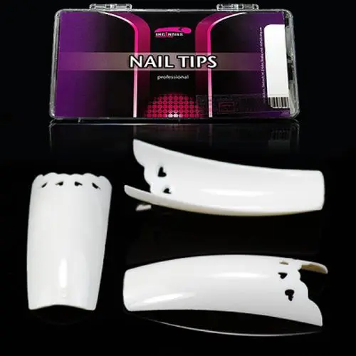 Lace Heart White Box - nehtové tipy Inginails mix 1-10, 100ks box