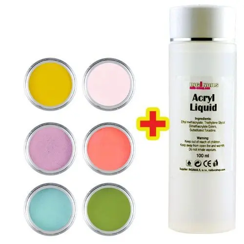 Sada Base Color Inginails 6ks + Acryl Liquid 100ml ZDARMA