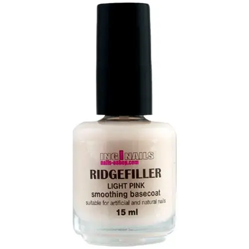 Ridge Filler pink 15ml - podkladový zpevňovač a vyhlazovač nehtů Inginails 