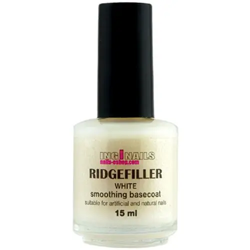 Podkladový zpevňovač a vyhlazovač nehtů Inginails - Ridge Filler white 15ml