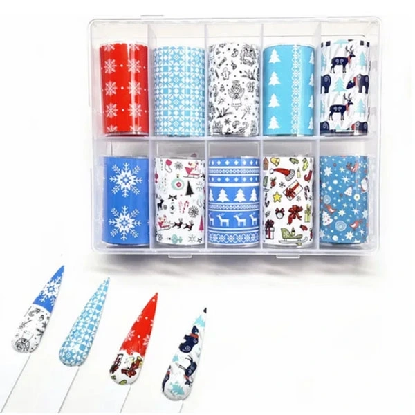 Sada ozdobných fólií na nechty - 10ks