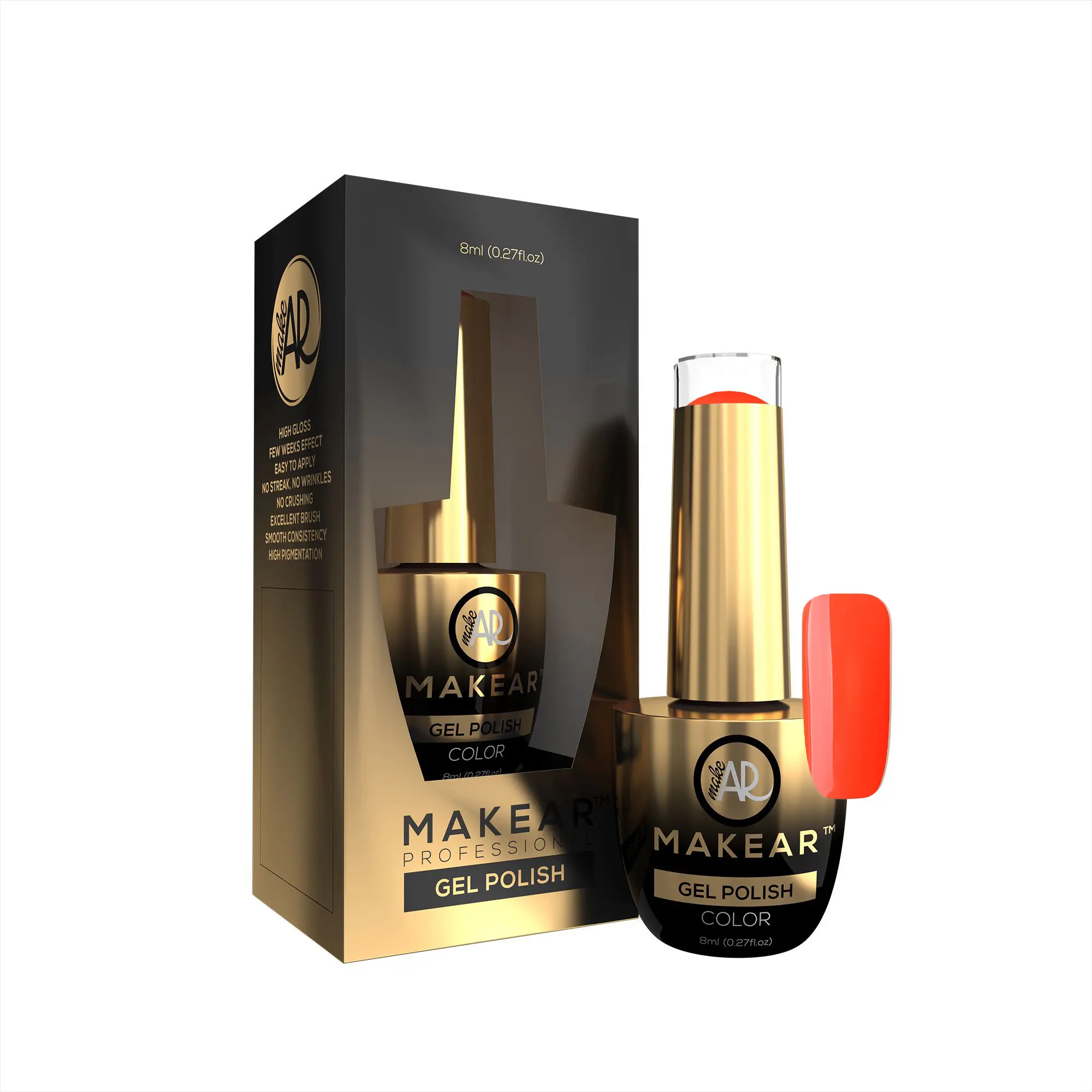Makear Barevný gel lak - Neon orange - N09, 8ml