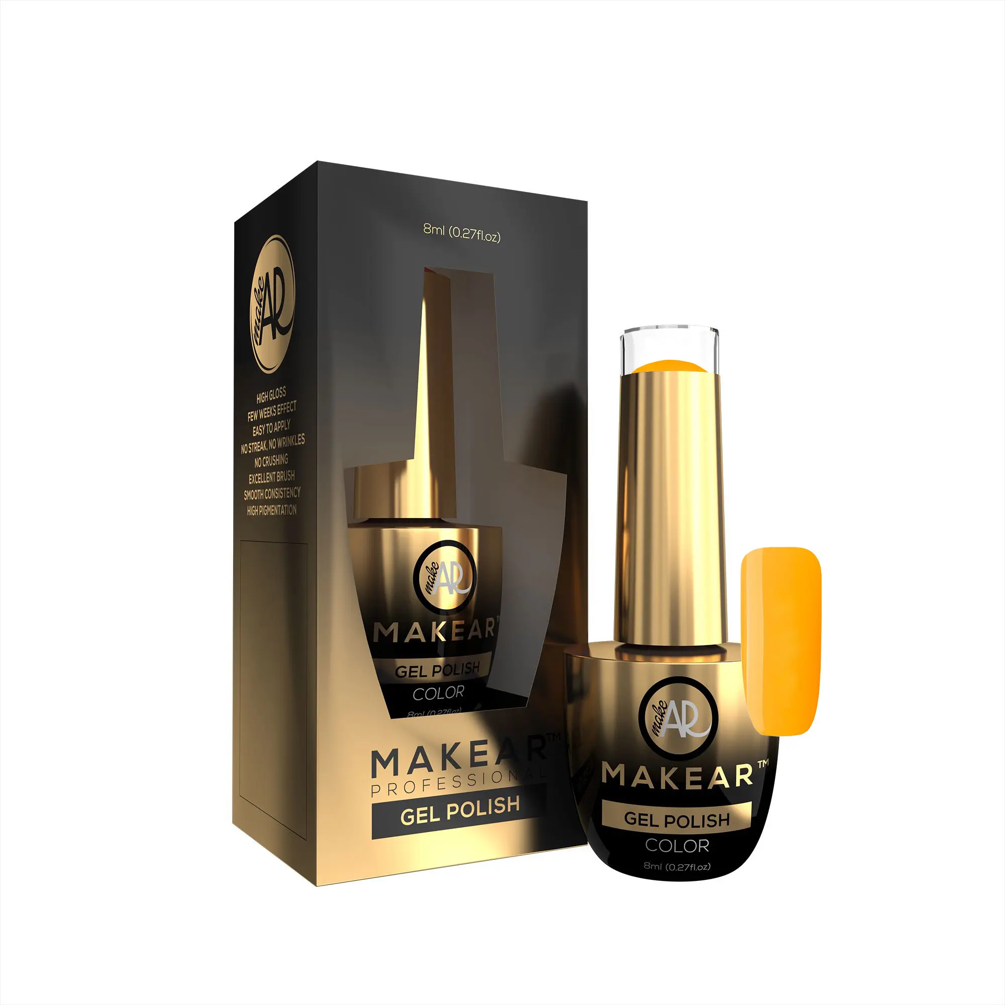 Makear Barevný gel lak - Neon light orange - N27, 8ml