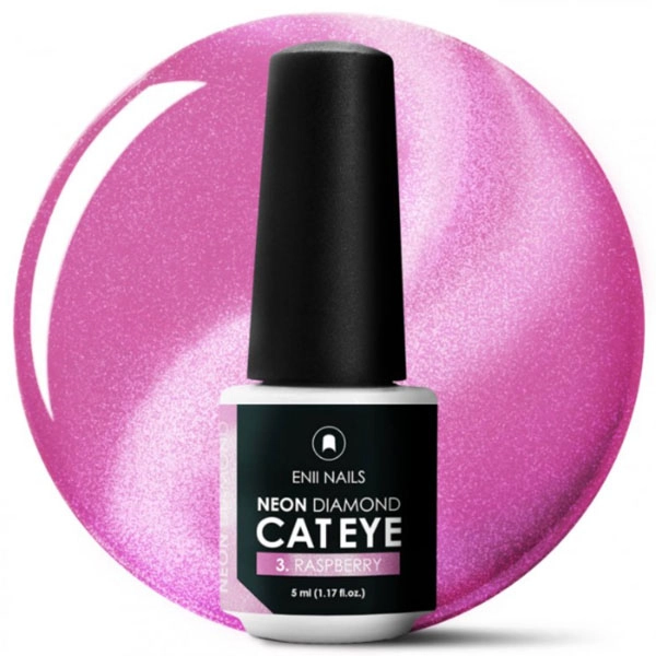 ENII Magnetický gel lak  Neon Diamond Cat Eye - 3. Raspberry, 5ml