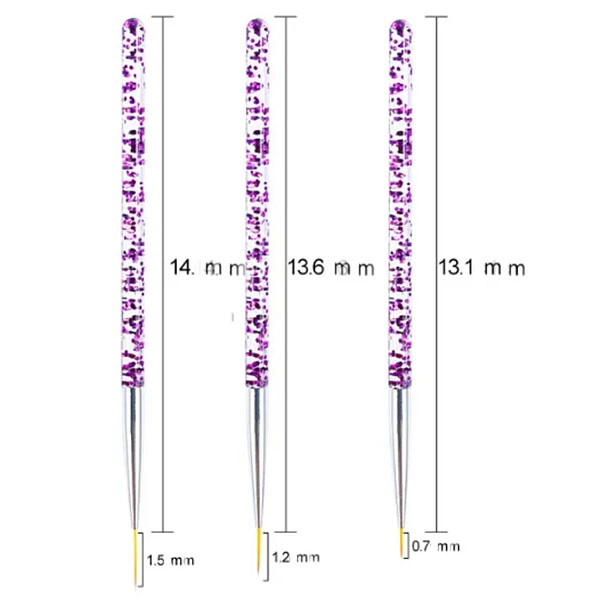 Set zdobících štětců - 3ks