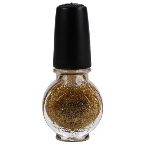 Top Coat Glitter Gold - fixační lak se zlatými glitry, 11ml