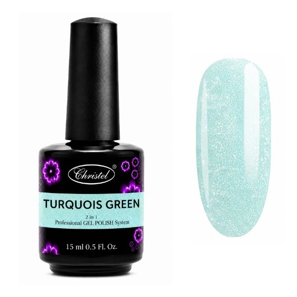 Christel Turquois Green 15ml - Soak off gel, 2in1
