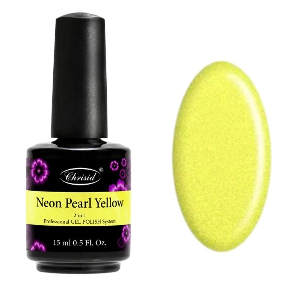 Christel Neon Pearl Yellow 15ml - Soak off gel, 2in1