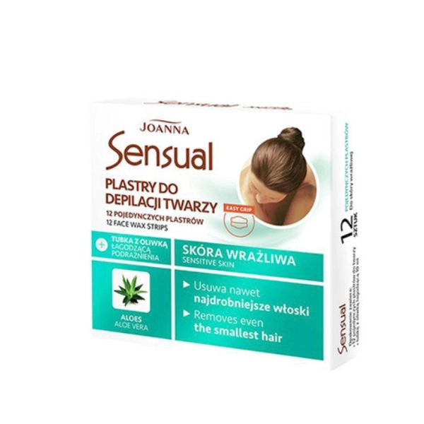 Joanna Sensual Aloes depilační náplasti na obličej, 12 ks