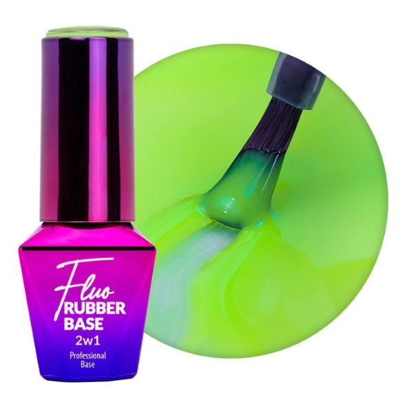 Molly Nails Fluo Rubber Base 2v1 - Lime Mojito č. 3, 10g