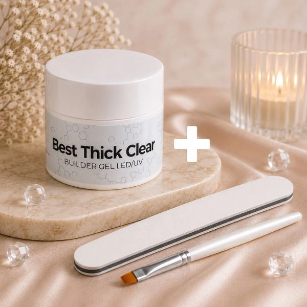 UV/LED stavební gel - AlleLac Tixo Hard Clear 45g + štětec a pilník ZDARMA
