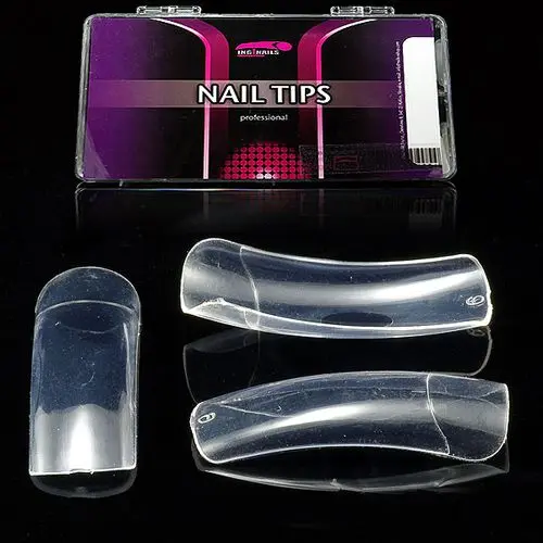 Tipy na nehty Inginails, 200ks box - Cosmo Square Clear, mix 1-10