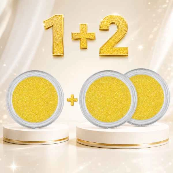 Žlutý třpytivý prášek – AKCE 1+2 ZDARMA