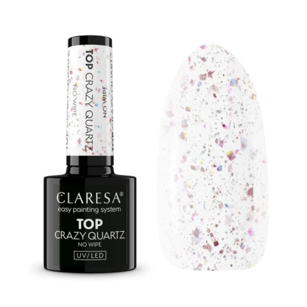 Claresa UV/LED gel TOP No Wipe - Crazy Quartz, 5g