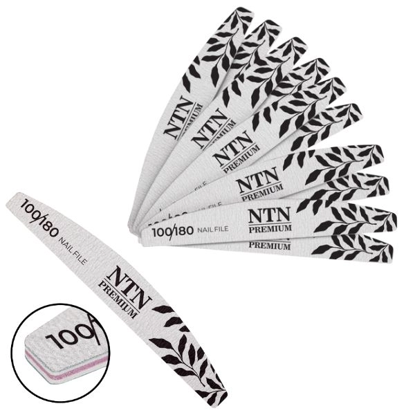 NTN Premium Pilník na nehty Halfmoon – Zebra 100/180, 10 ks