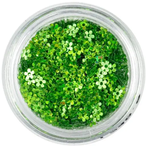 Nail art kvítky - zelené