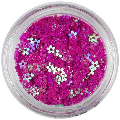 Tmavě růžová ozdoba - kvítky s dírkou