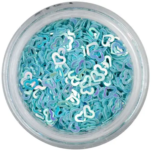 Ozdobné konfety - světle modrá srdíčka