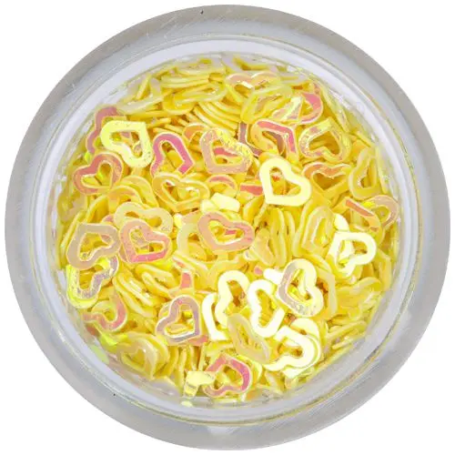 Nehtové ozdoby - žlutá srdíčka