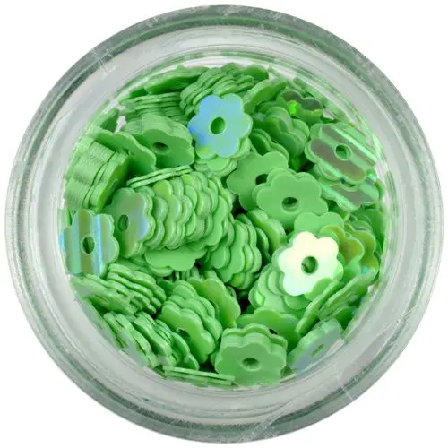 Kvítky s dírkou - zelené