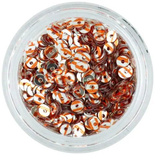 Stříbrné CD flitry s měděnými proužky