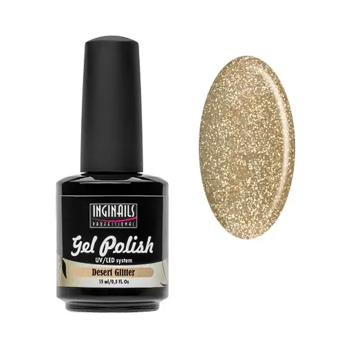 Glitrový UV gel lak Inginails Professional - Desert Glitter 15ml