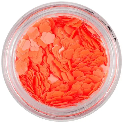 Neonově oranžové nail art květy