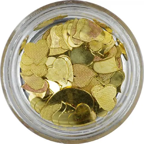 Kovové ozdoby na nehty - srdíčka