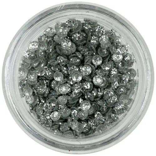 3D mušle - stříbrná, třpytivá