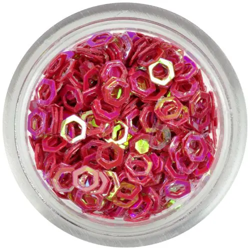 Ozdoba - tmavočervený šestihran, obrys