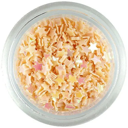 Nail art hvězdičky - světle meruňkové