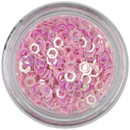 Ozdobné konfety - světle růžové šestihrany